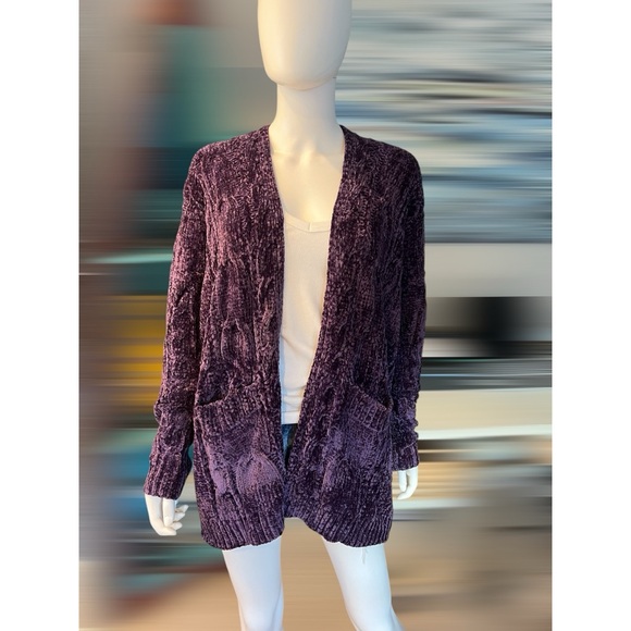 Beautiful purple open front cardigan S/M M/L combo size - Picture 4 of 8
